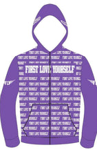 Load image into Gallery viewer, FIRST LOVE YOURSELF ZIP HOODIE
