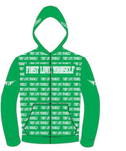 Load image into Gallery viewer, FIRST LOVE YOURSELF ZIP HOODIE
