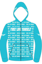 Load image into Gallery viewer, FIRST LOVE YOURSELF ZIP HOODIE
